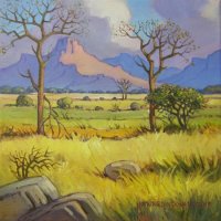 Oil on Stretched CanvasSize: (254x254x18)mmFrame: (350x350x35)mmSOLD 2014 (Franschhoek Art House)